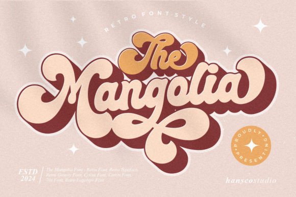 Mangolia: A Retro Script Display Font for Nostalgic Editorial Design
